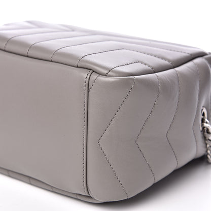 Saint Laurent Calfskin Y Quilted Monogram Small Loulou Bowling Bag Light Grey 7 of 8