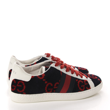 Gucci Terry Cloth GG Monogram Web Womens Ace Sneakers 36 Blue Red 4 of 10