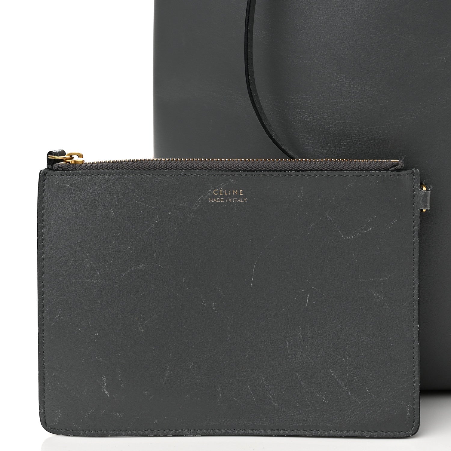 Celine Shiny Smooth Calfskin Small Twisted Cabas Kohl Cloud 11 of 12