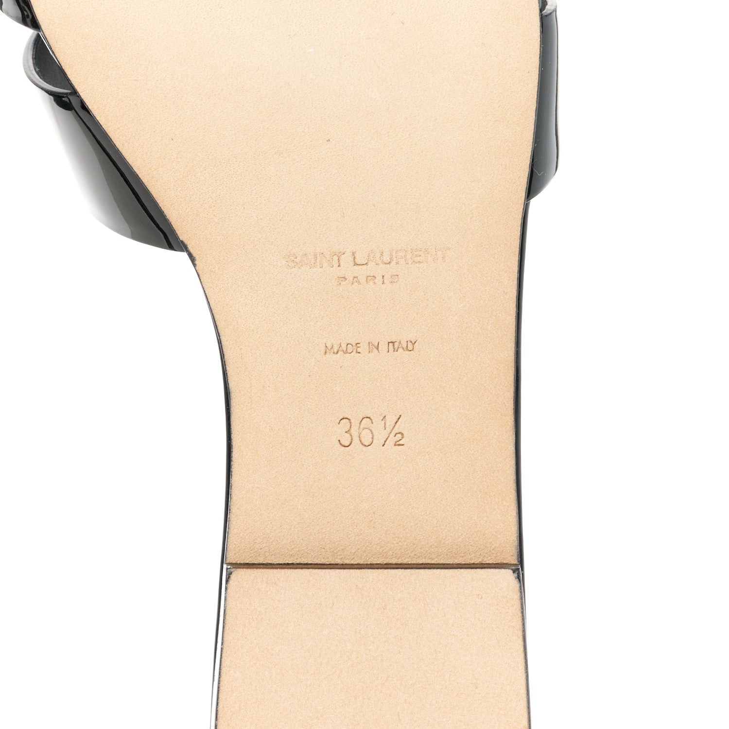 Saint Laurent Patent Tribute 05 Slide Sandals 36.5 Black 6 of 9