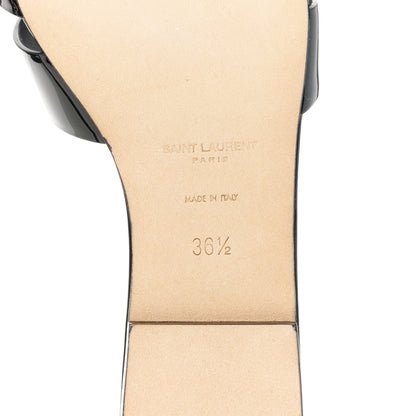 Saint Laurent Patent Tribute 05 Slide Sandals 36.5 Black 6 of 9