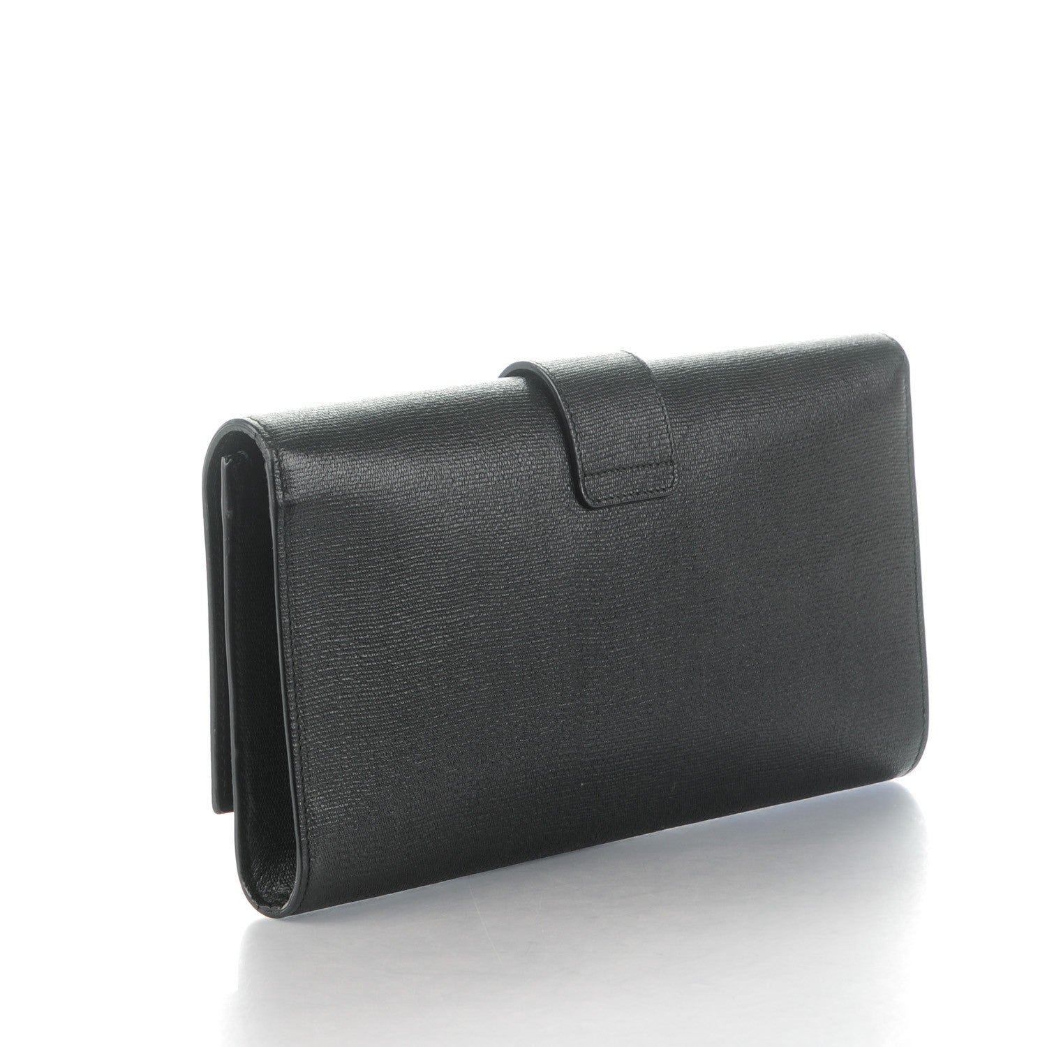 Saint Laurent Textured Calfskin Classic Tortoise Y Ligne Clutch Black 3 of 9
