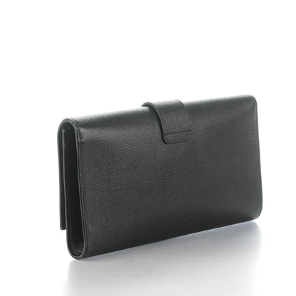 Saint Laurent Textured Calfskin Classic Tortoise Y Ligne Clutch Black 3 of 9