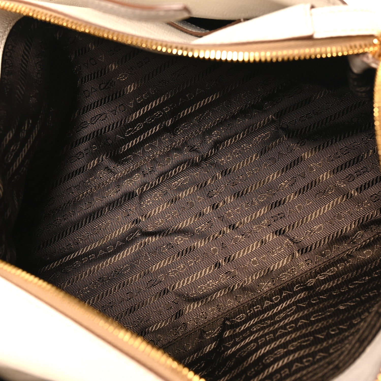 Prada Glace Calfskin Medium Signet Tote Talco 5 of 9
