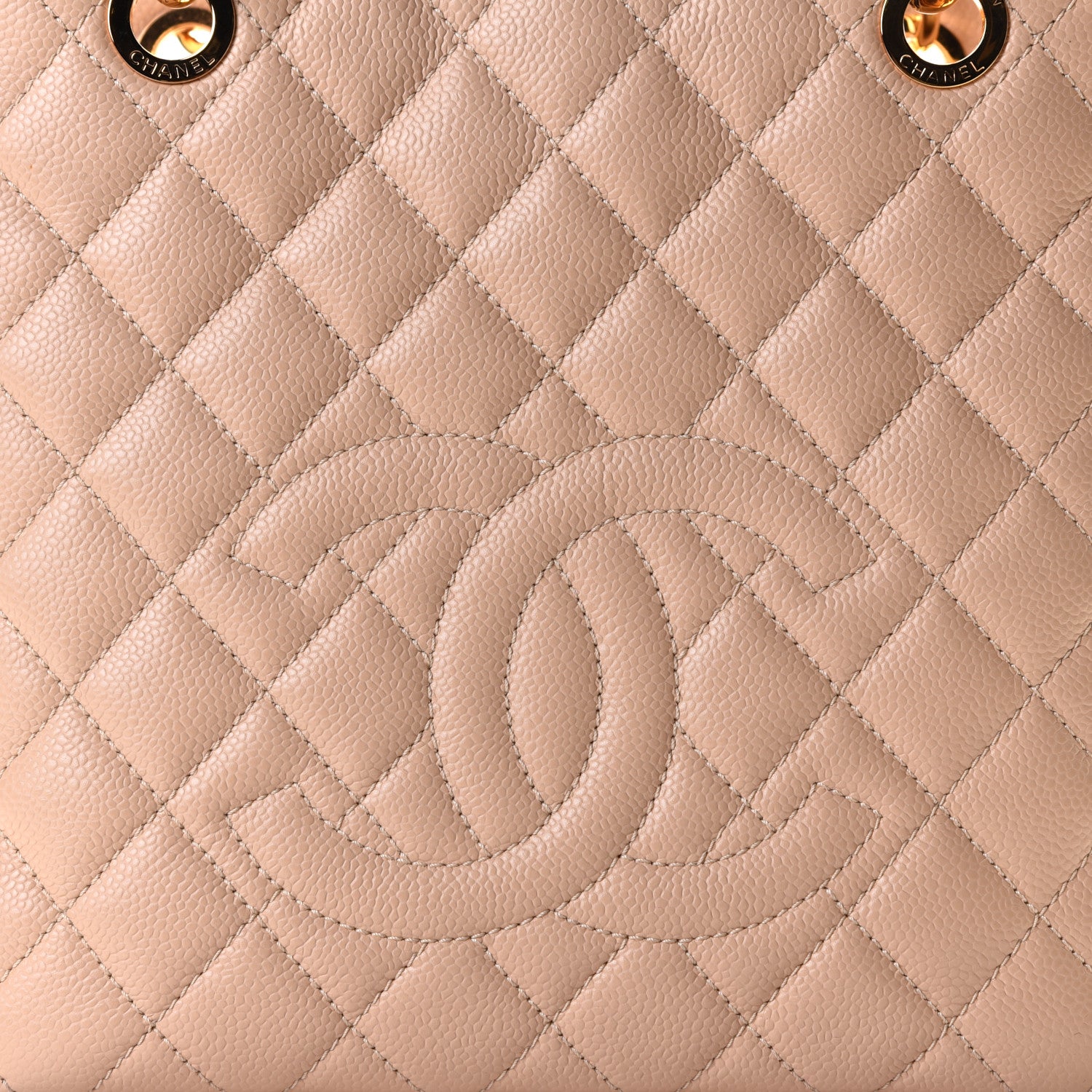 Chanel Caviar Quilted Petit Shopping Tote PST Light Beige 7 of 10