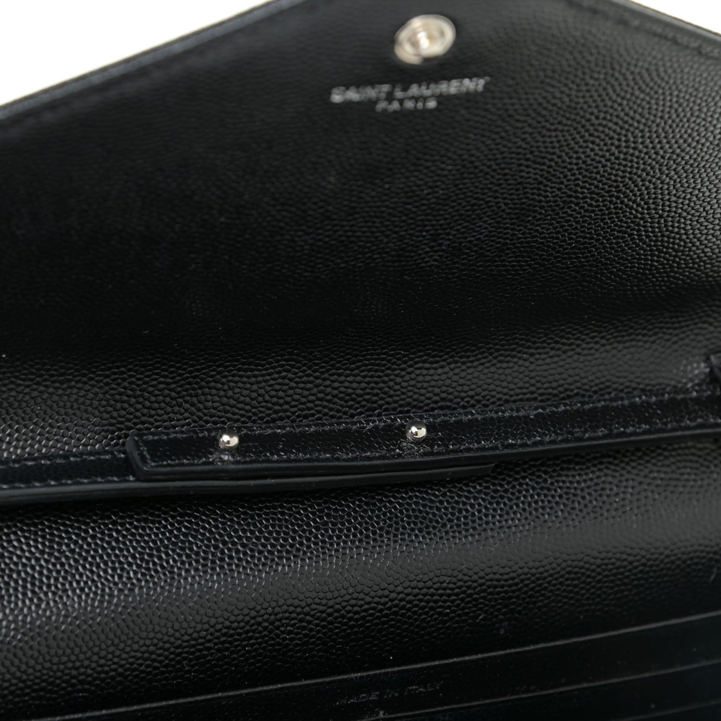 Grain De Poudre Matelasse Chevron Monogram Chain Wallet Black