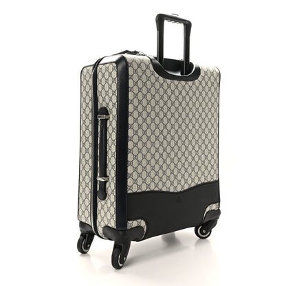 Gucci GG Supreme Monogram Textured Dollar Calfskin Web Savoy Cabin Plus Trolley Beige Blue 2 of 9