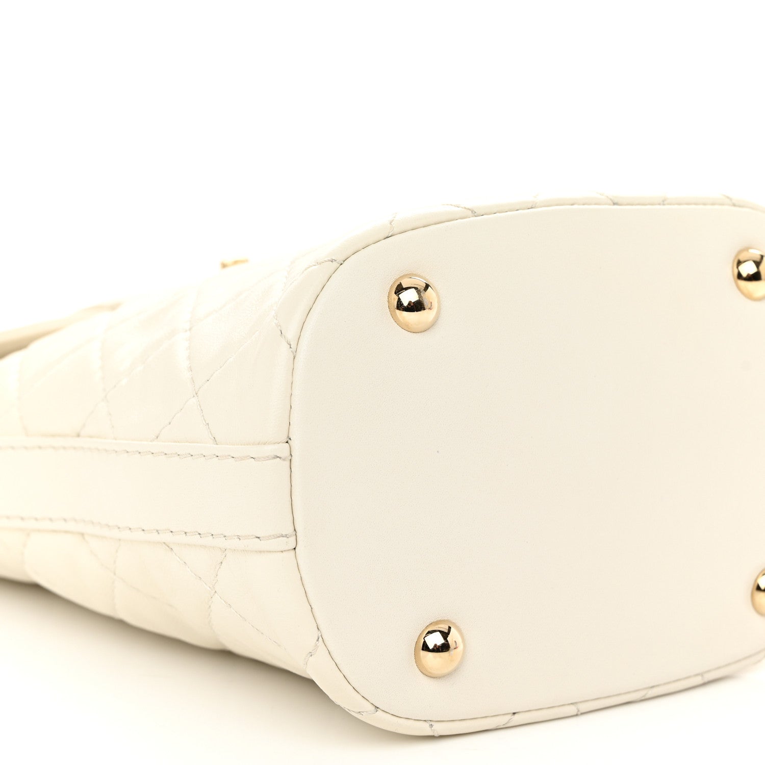 Chanel Lambskin Quilted CC Bucket Bag White 9 of 10