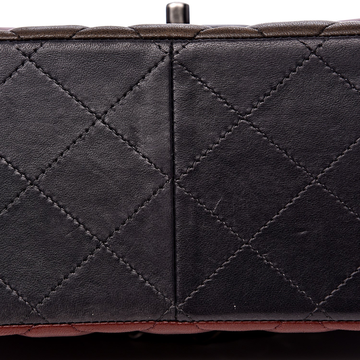 Chanel Lambskin Quilted Jumbo Tri-Color Double Flap Burgundy 14 of 19