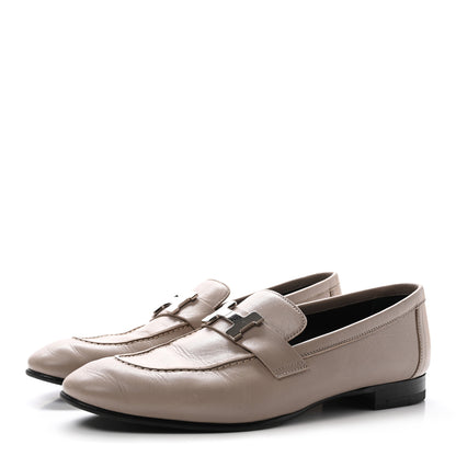 Hermes Goatskin Womens Paris Loafers 37.5 Beige Nude 4 of 10