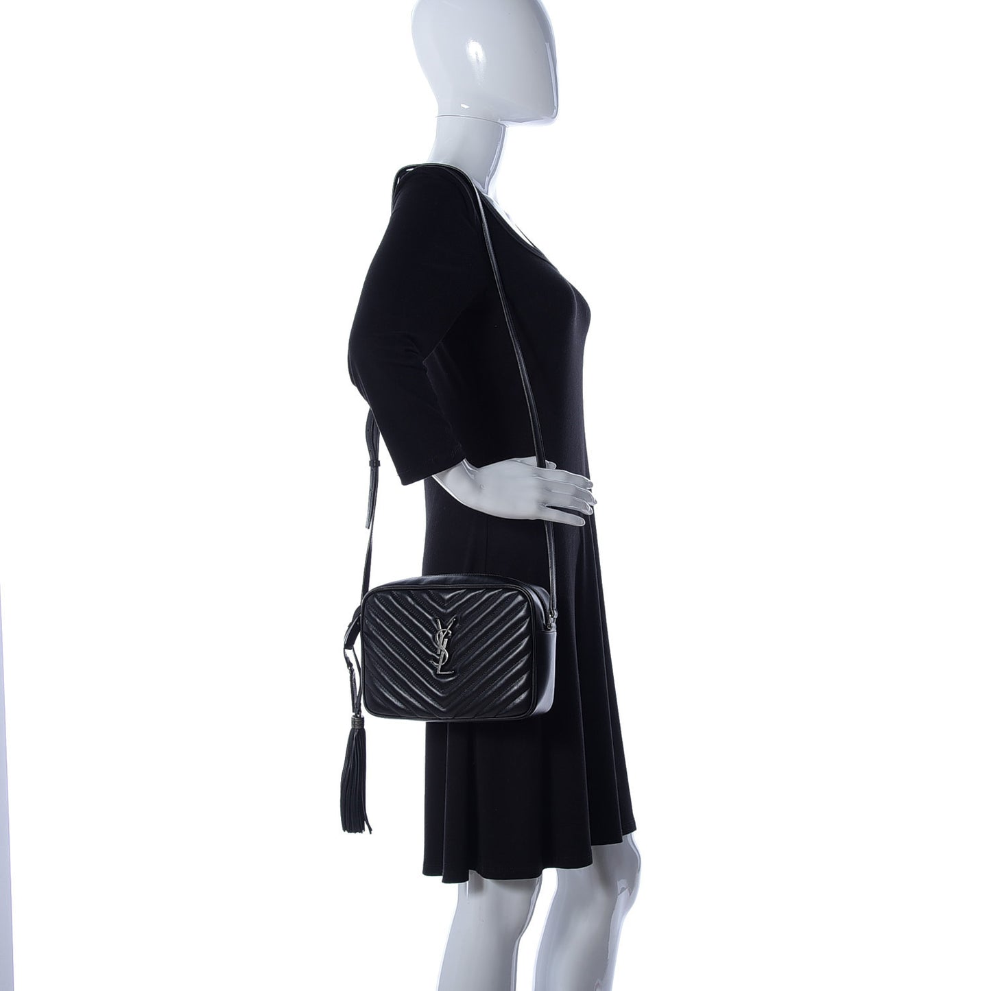Calfskin Matelasse Monogram Lou Camera Bag Black