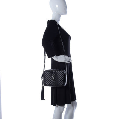 Saint Laurent Calfskin Matelasse Monogram Lou Camera Bag Black 2 of 9