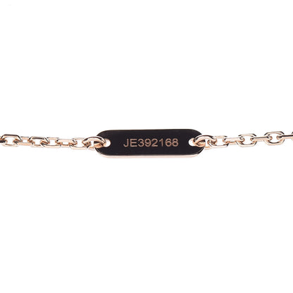 Van Cleef & Arpels 18K Rose Gold Diamond Pink Porcelain Vintage Alhambra Pendant Necklace 5 of 8