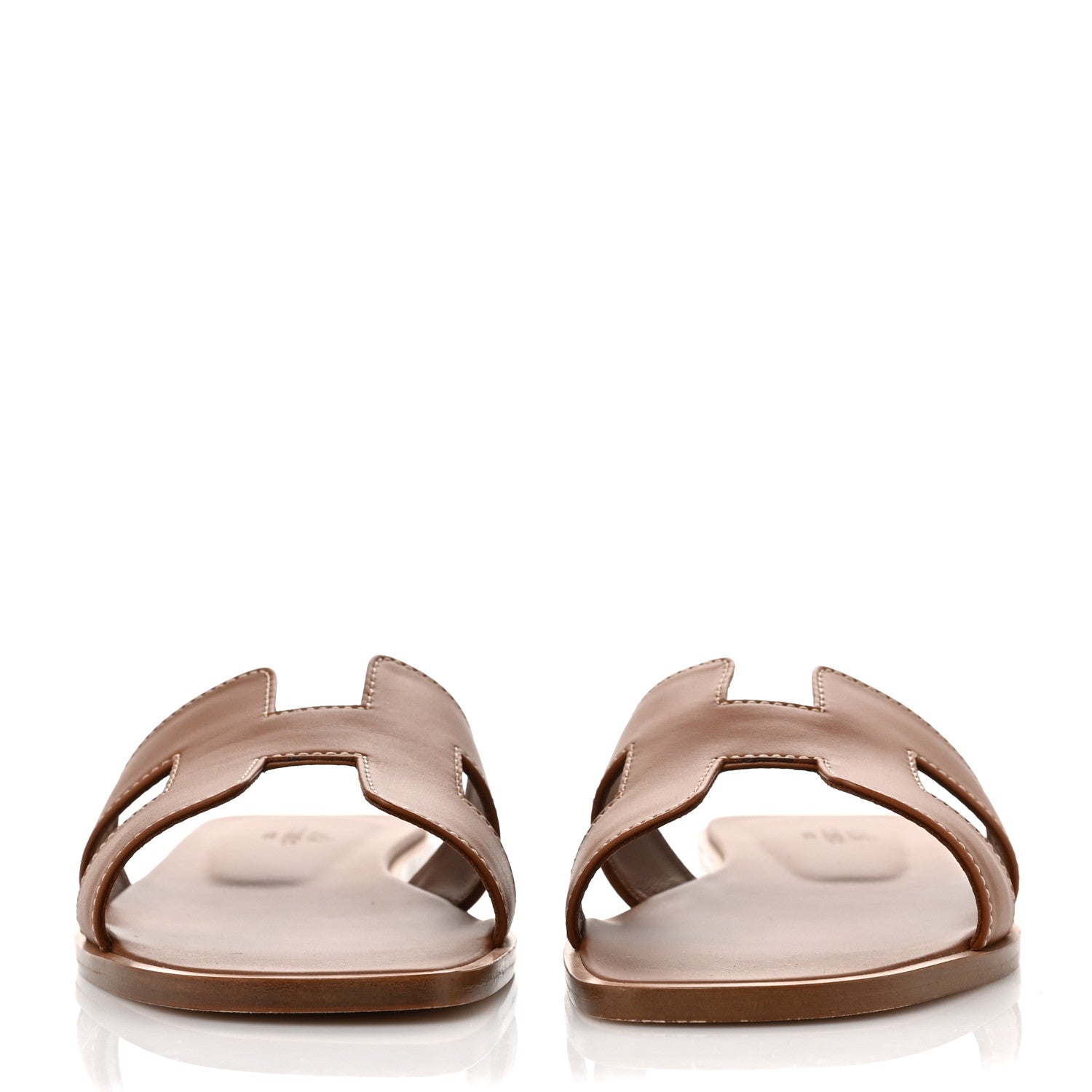 Hermes Box Calfskin Oran Sandals 37 Gold 2 of 9