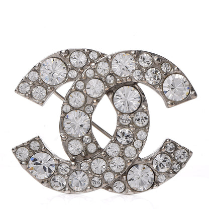 Chanel Crystal Large CC Brooch Silver 1 of 4
