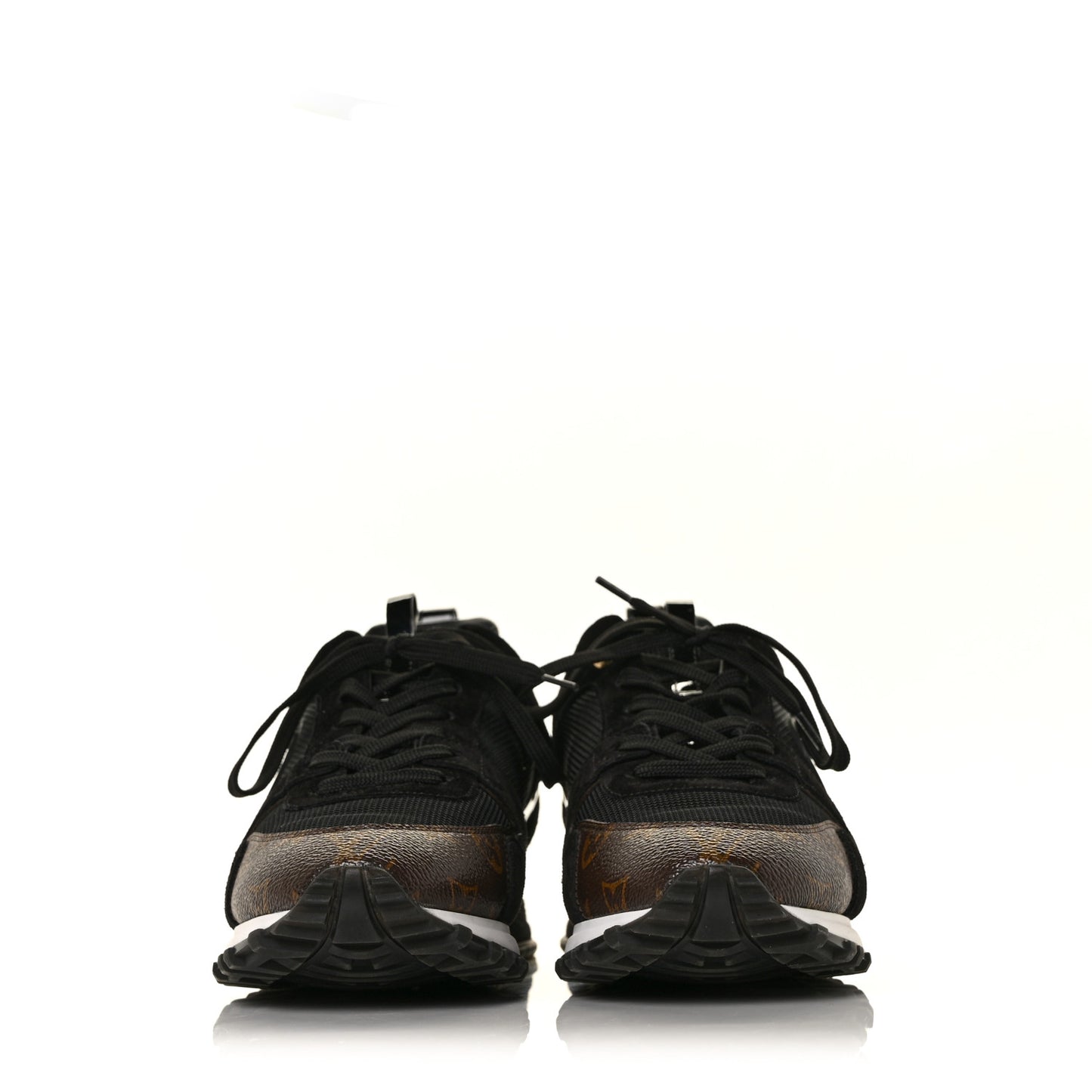 Suede Monogram Run Away Sneakers 40.5 Black