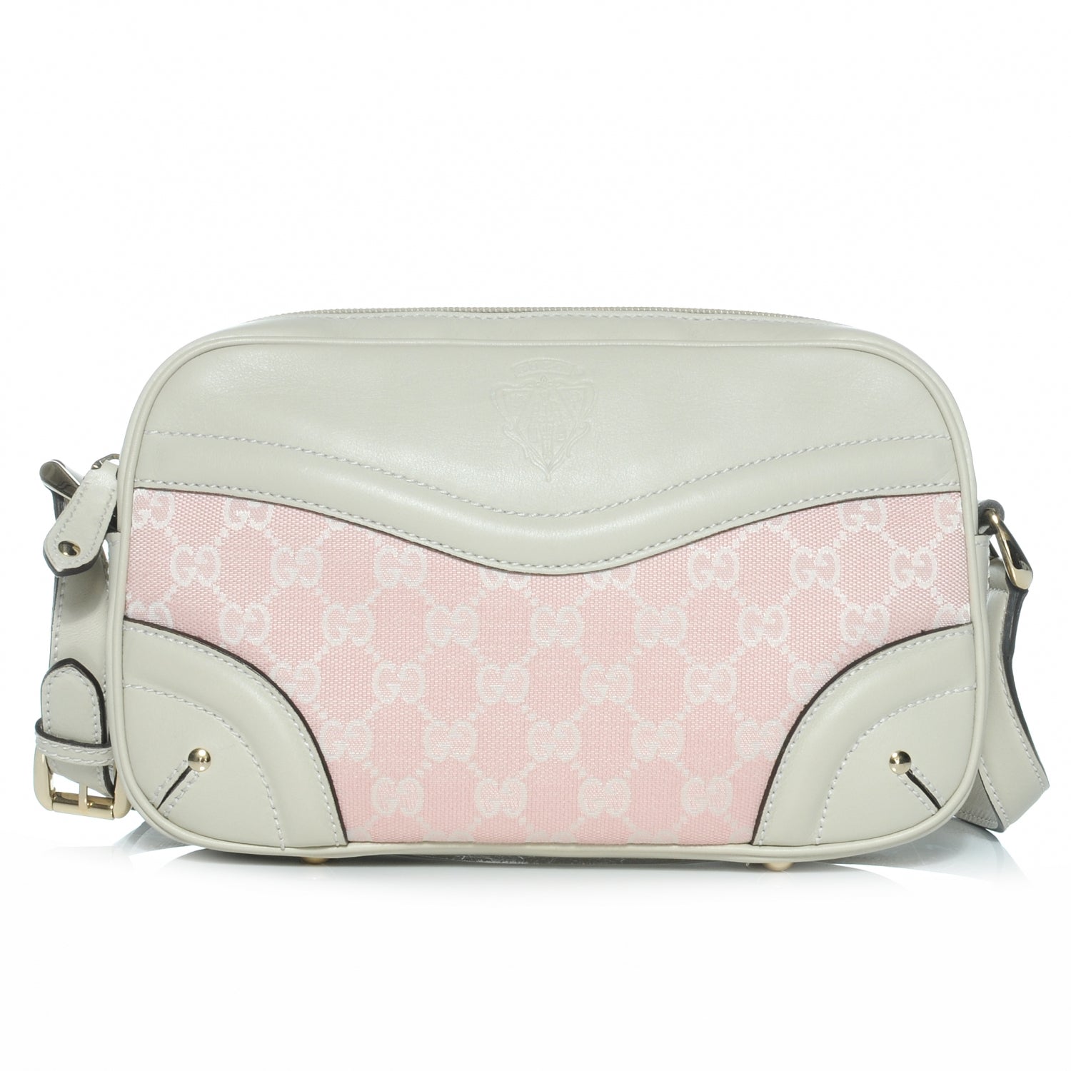 Gucci Monogram Crest Shoulder Bag Pink 1 of 7