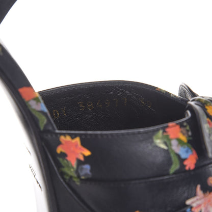 Saint Laurent Calfskin Prairie Printed Candy 85 Platform Sandals 39 Black 7 of 7