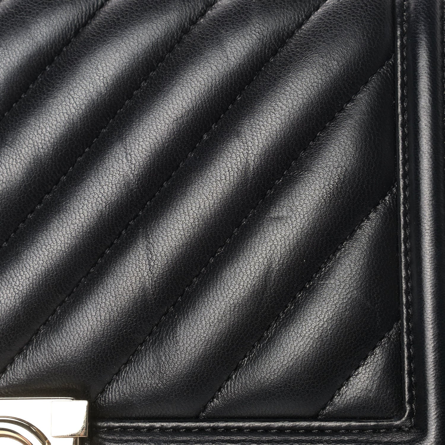 Chanel Lambskin Chevron Quilted Medium Boy Flap Black 11 of 16