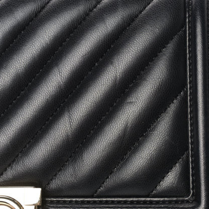 Chanel Lambskin Chevron Quilted Medium Boy Flap Black 11 of 16