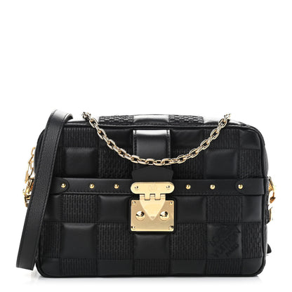 Louis Vuitton Lambskin Damier Quilt Troca MM Black 1 of 8