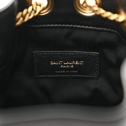 Saint Laurent Lambskin Matelasse Monogram Joe Mini Bucket Bag Black 6 of 12