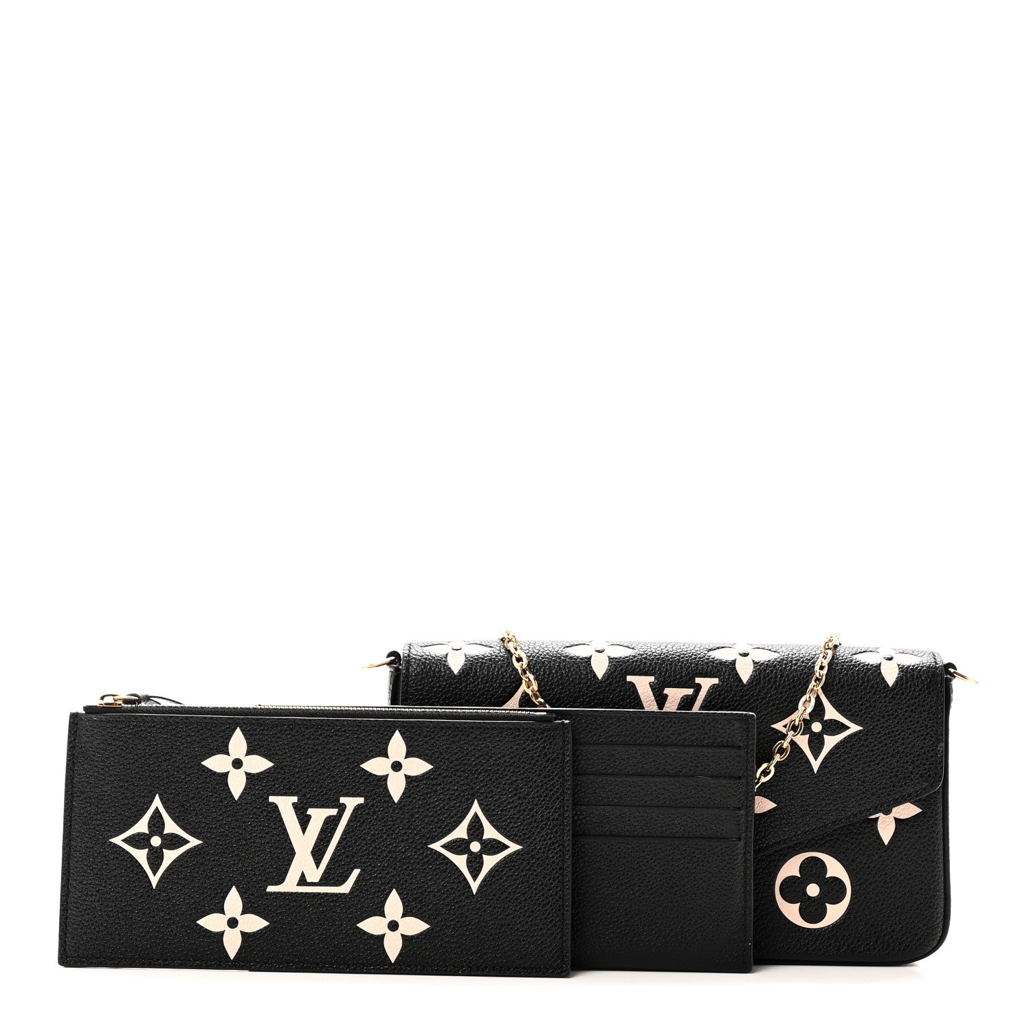 Louis Vuitton Empreinte Monogram Giant Felicie Pochette Black Beige 3 of 11