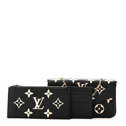 Louis Vuitton Empreinte Monogram Giant Felicie Pochette Black Beige 3 of 11