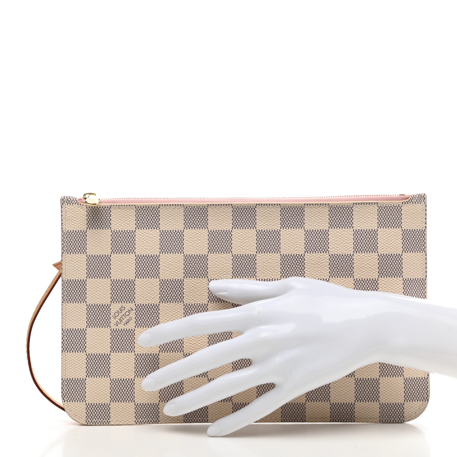 Louis Vuitton Damier Azur Neverfull MM GM Pochette Rose Ballerine 2 of 8