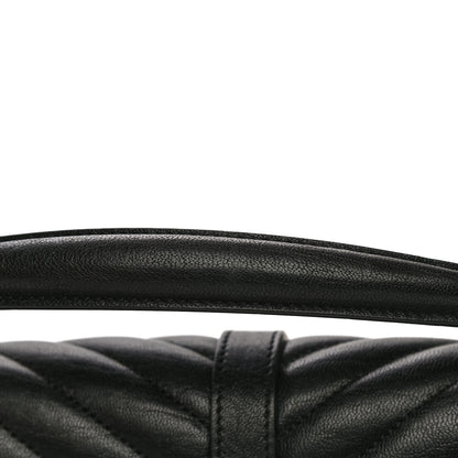 Saint Laurent Sheepskin Matelasse Chevron Monogram Medium College Bag Black 21 of 21