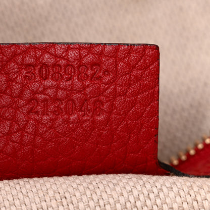 Gucci Pebbled Calfskin Medium Soho Chain Shoulder Bag Tabasco Red 7 of 17
