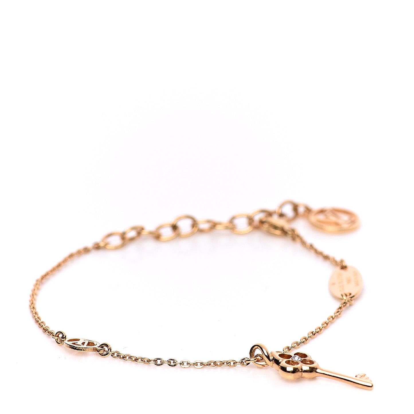 Swarovski Crystal Lady Lucky Key Supple Bracelet Gold