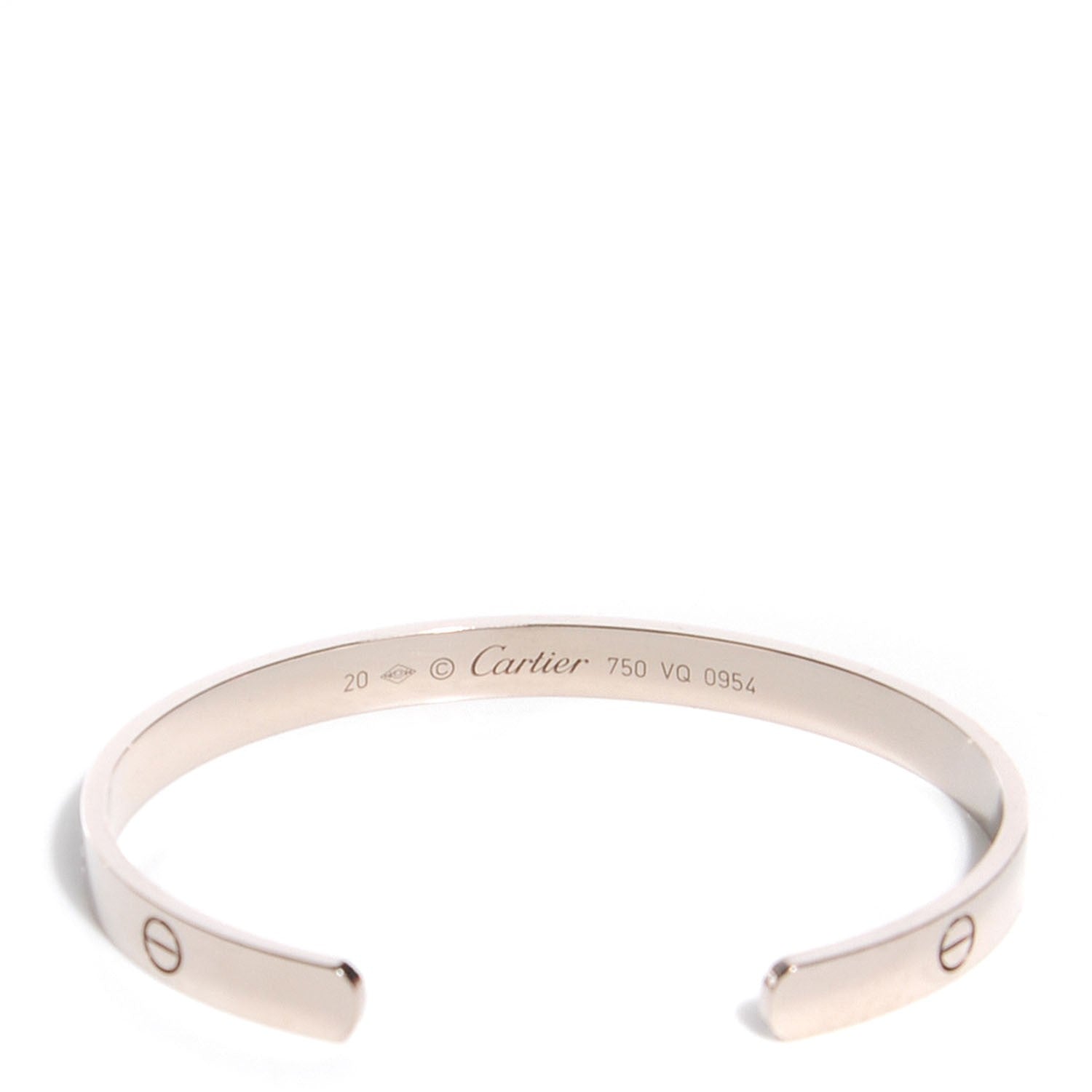 Cartier 18K White Gold LOVE Cuff Bracelet 20 3 of 5