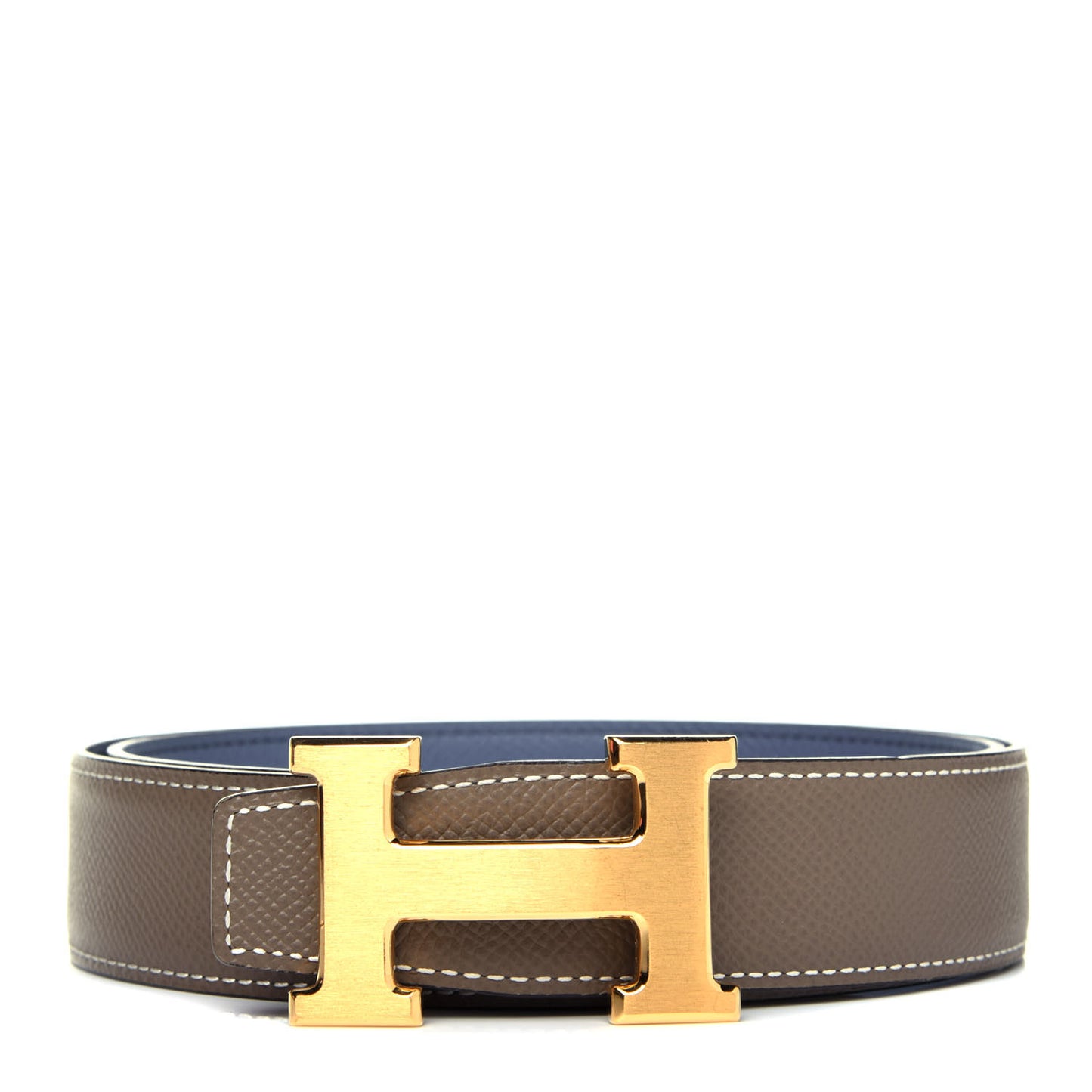 Epsom 32mm H Belt 85 Etoupe Bleu Mykonos Etoupe