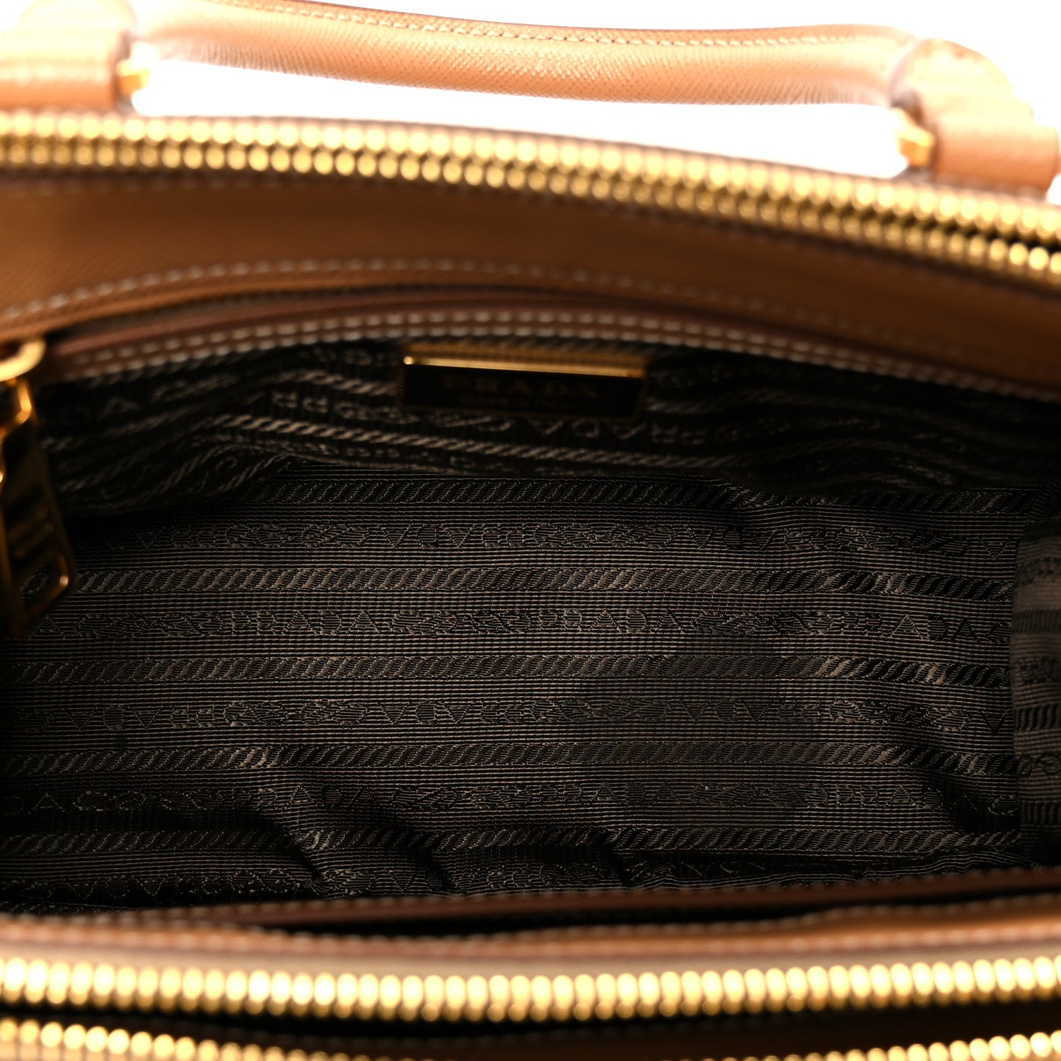 Prada Saffiano Mini Galleria Double Zip Tote Caramel 5 of 10