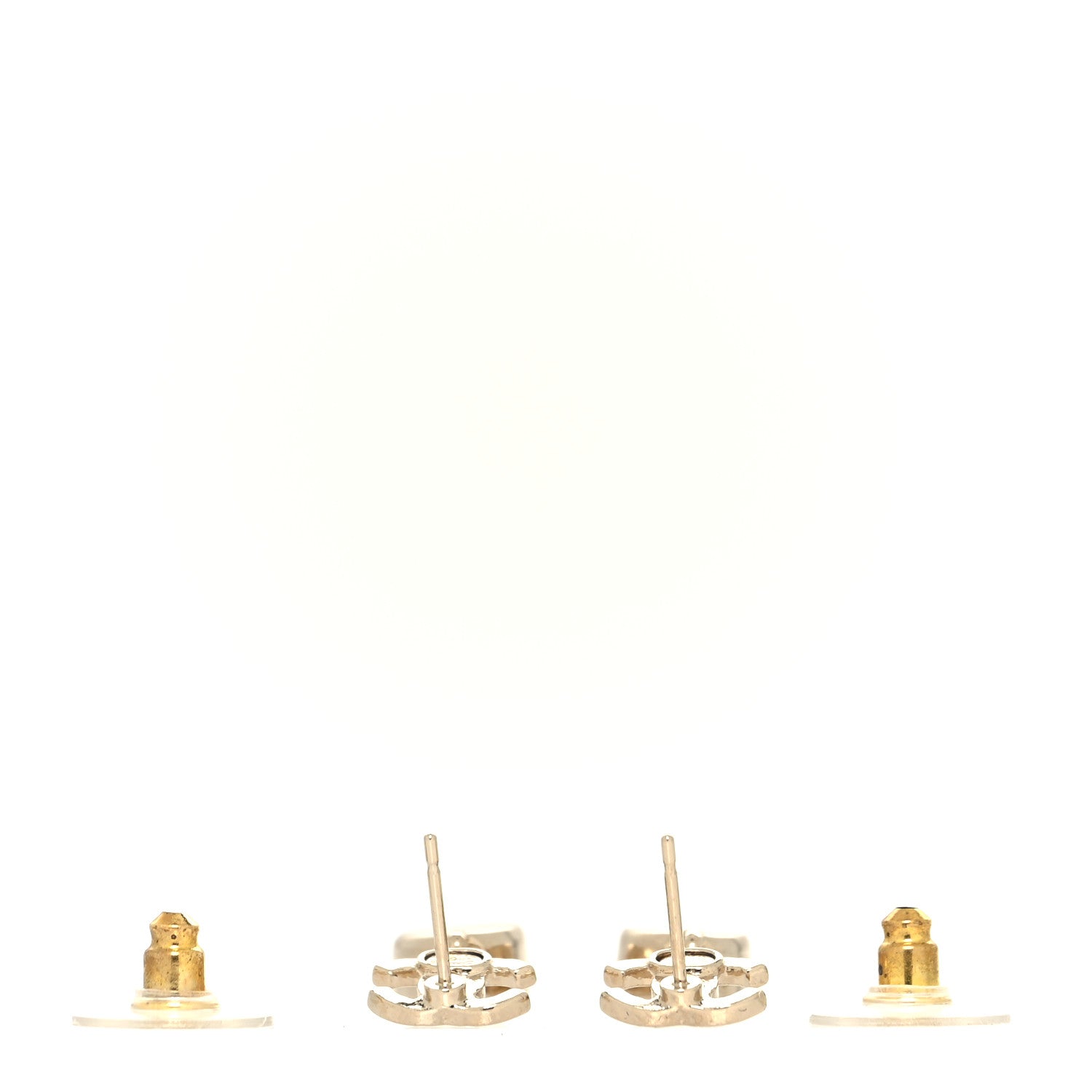 Chanel Crystal CC Tear Drop Earrings Gold 3 of 4