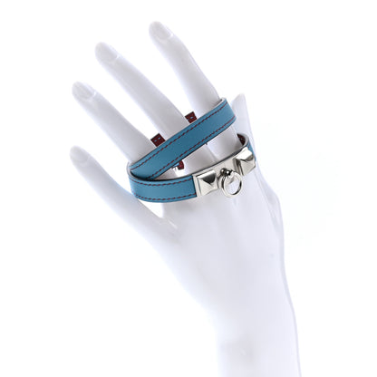 Hermes Swift Colorblock Kelly Double Tour Bracelet T3 Bleu Du Nord Rouge H 2 of 6