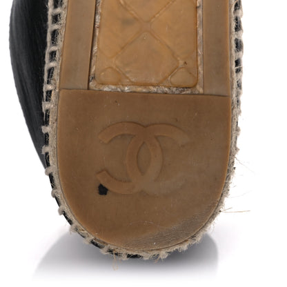 Chanel Lambskin CC Espadrilles 37 Black 7 of 9