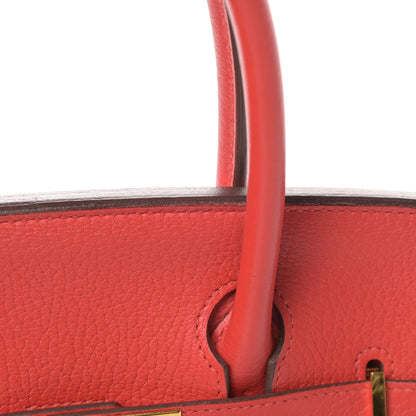 Hermes Taurillon Clemence Birkin 30 Rouge Tomate 11 of 15