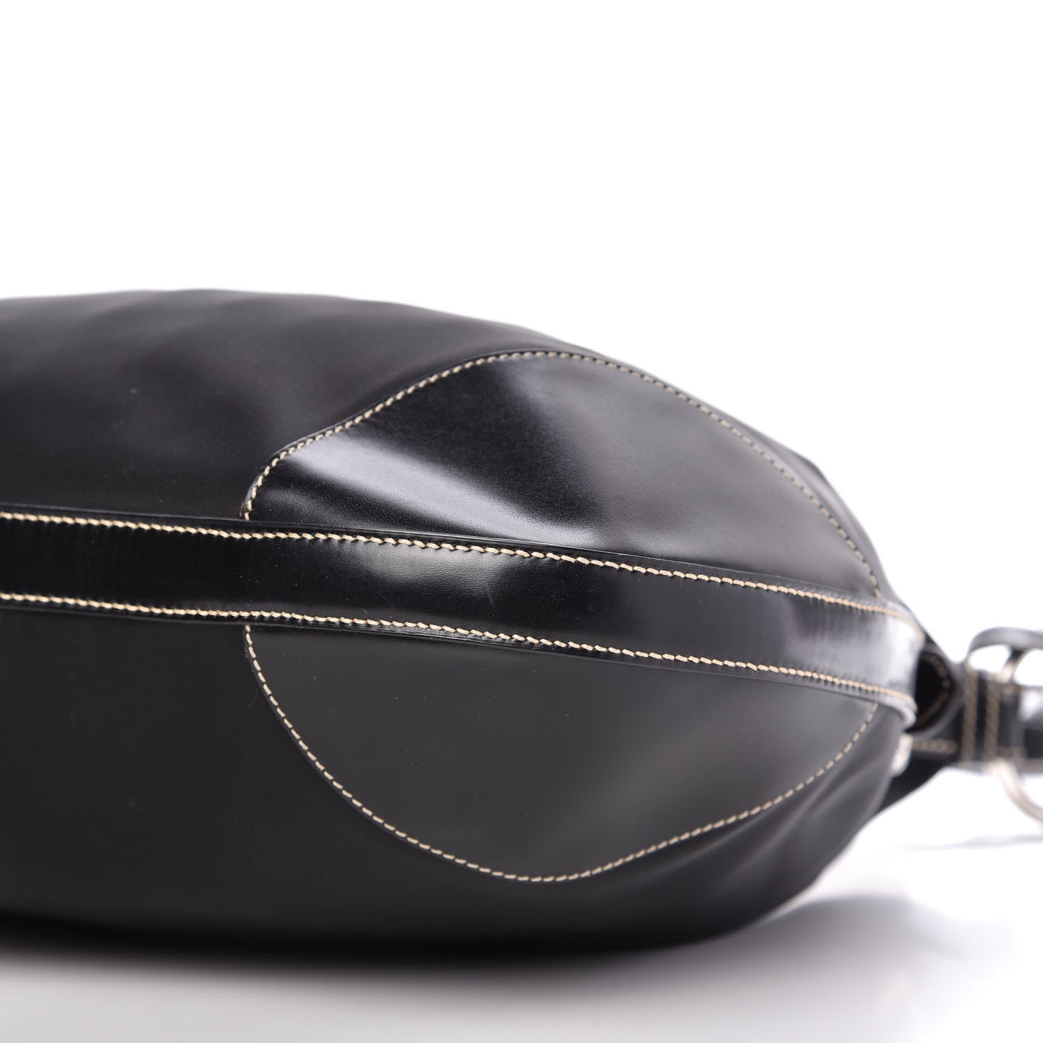 Prada Tessuto Nylon Soft Calfskin Shoulder Bag Black 7 of 10