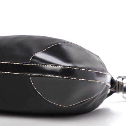 Prada Tessuto Nylon Soft Calfskin Shoulder Bag Black 7 of 10