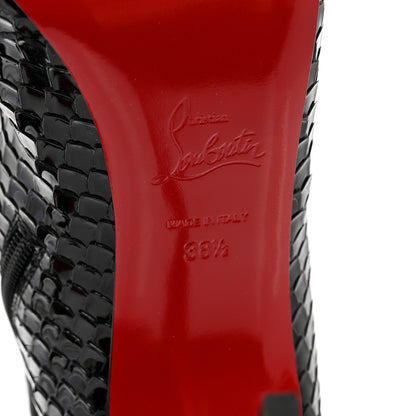 Christian Louboutin Patent Black Bird Embossed Alta Botta 100 Tall Boots 38.5 Black 6 of 7