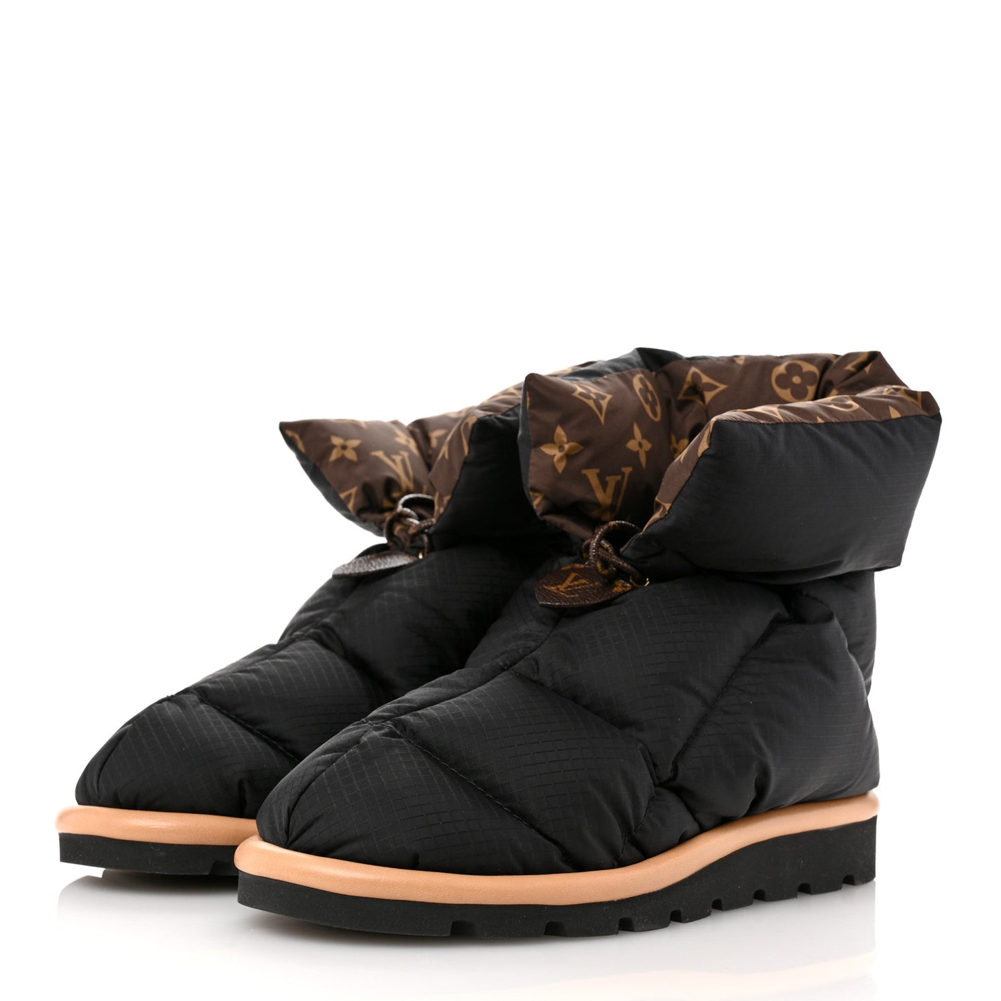 Nylon Monogram Pillow Comfort Ankle Boot 38 Black