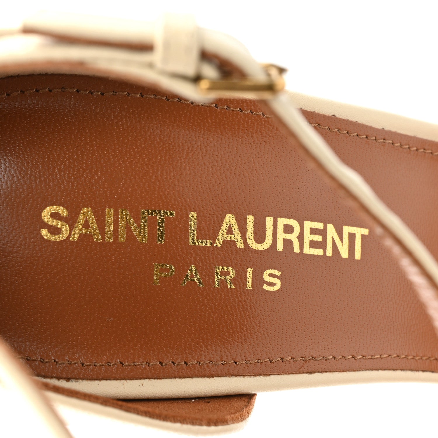 Saint Laurent Patent Calfskin 110 Opyum Sandals 37.5 Real Beige 7 of 9