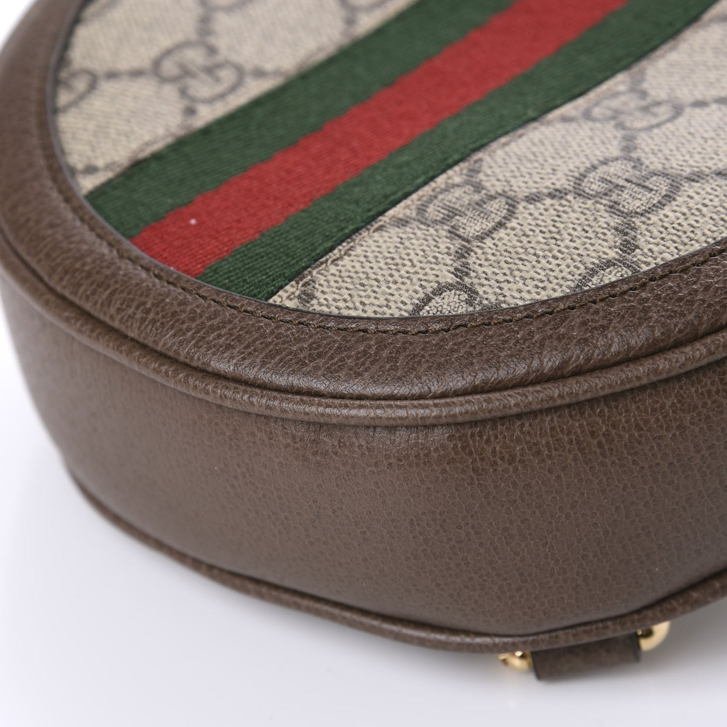 GG Supreme Monogram Web Mini Ophidia Round Backpack Brown