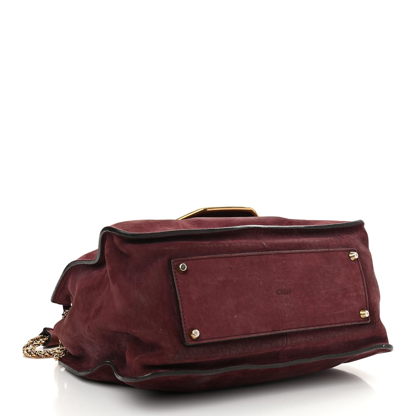 Nubuck Medium Sally Flap Bag Burgundy