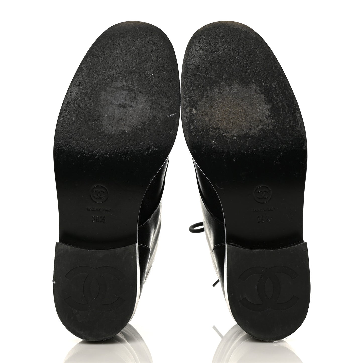 Iridescent Calfskin Patent Cap Toe Combat Boots 39.5 Black