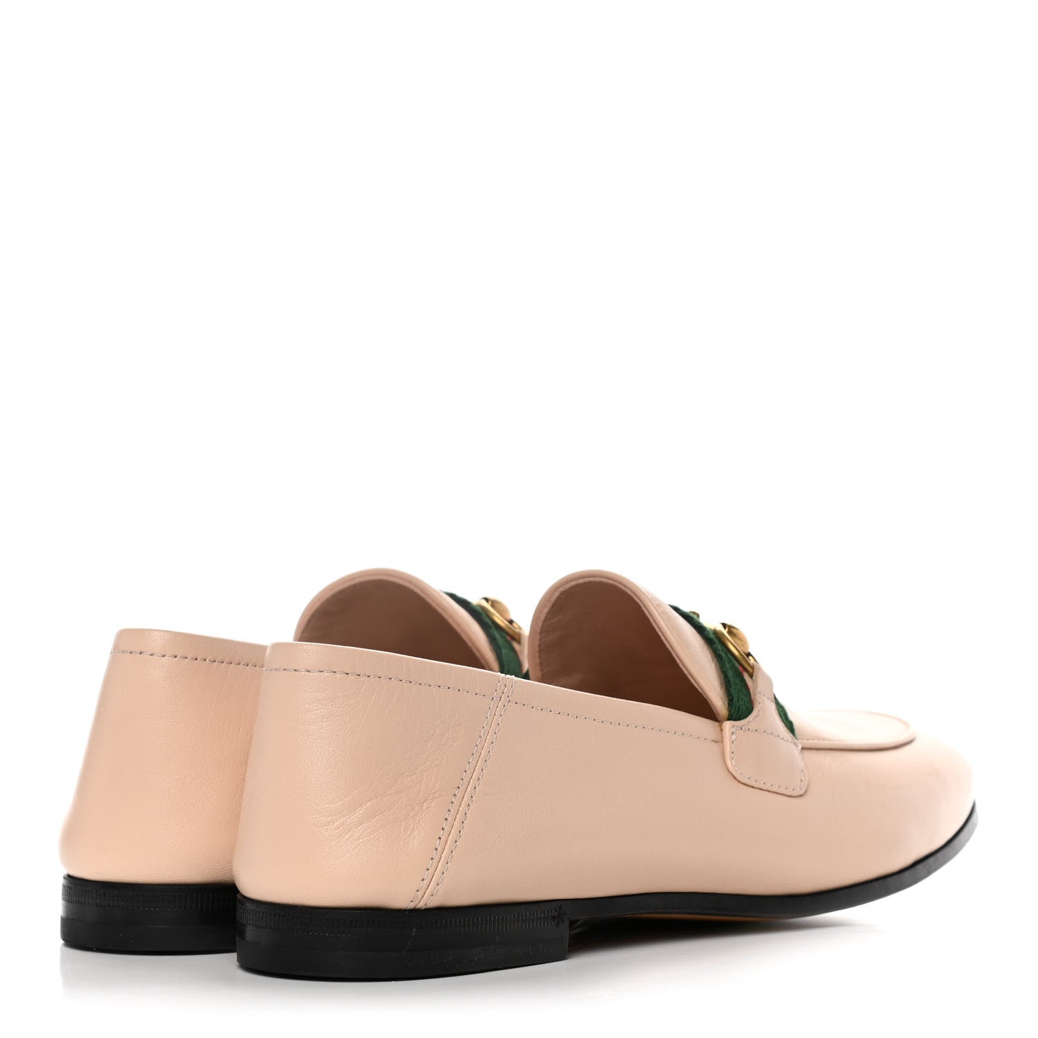 Gucci Malaga Kid Web Womens Horsebit Loafers 37.5 Skin Rose 4 of 11