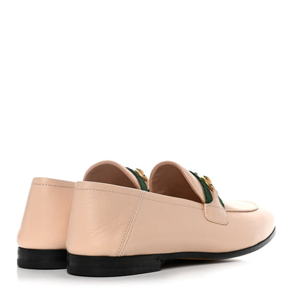Gucci Malaga Kid Web Womens Horsebit Loafers 37.5 Skin Rose 4 of 11