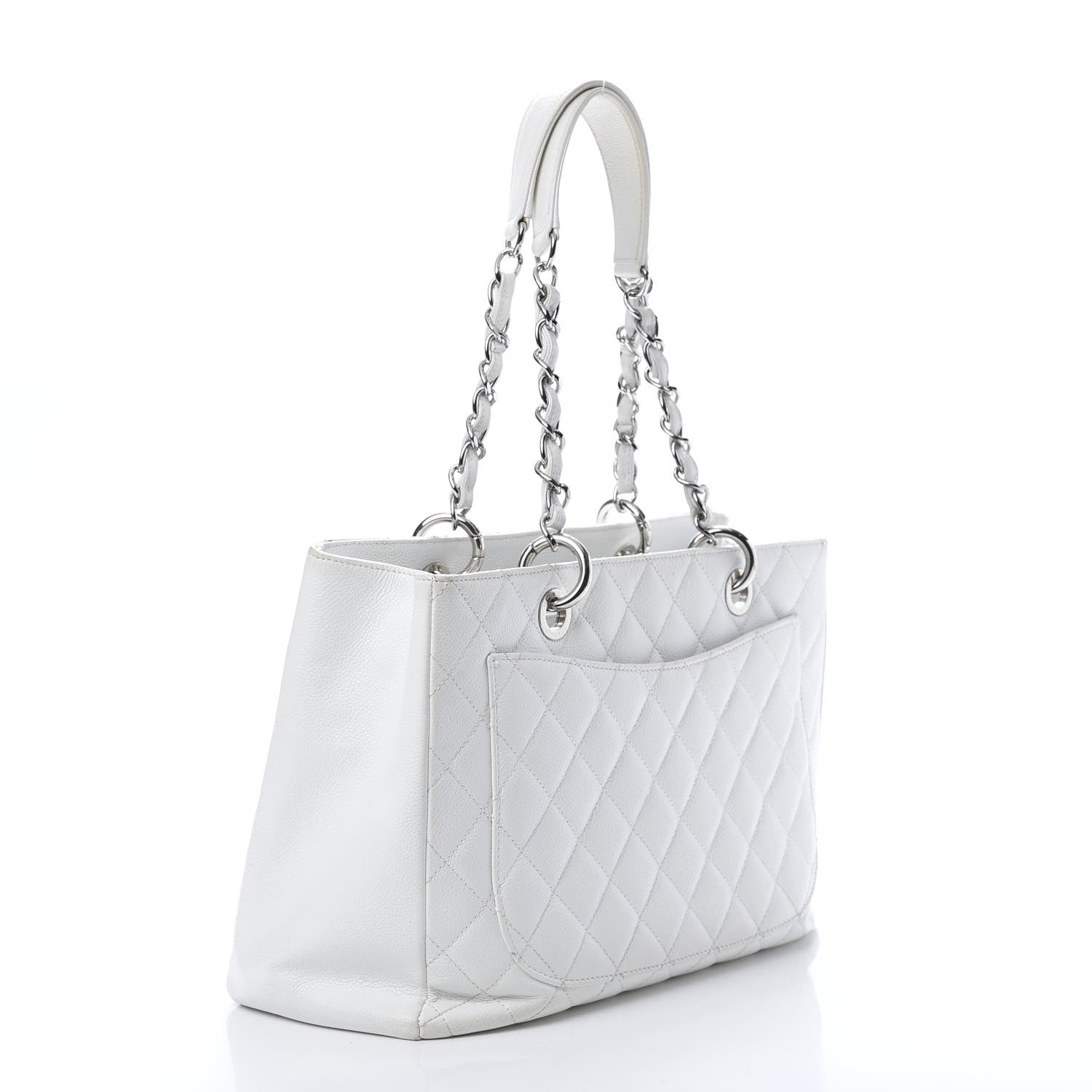 Chanel Caviar Quilted Grand Shopping Tote GST White 2 of 16